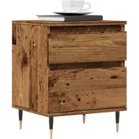 vidaXL Tables de chevet 2 pcs vieux bois 40x35x50 cm bois d’ingénierie