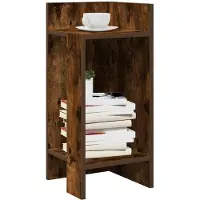 vidaXL Table d'appoint avec étagère chêne fumé 25,5x27x60 cm