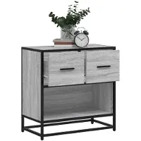 vidaXL Table de chevet sonoma gris 60x31x60 cm bois ingénierie métal