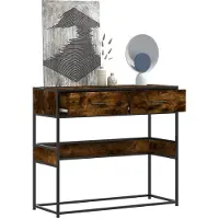 vidaXL Table console chêne fumé 90x35x80 cm bois d'ingénierie