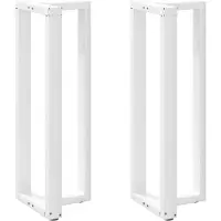 vidaXL Pieds de table de bar en T 2 pcs. Blanc 50x35x(110-111) cm Acier
