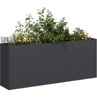 vidaXL Jardinière noir 200x40x80 cm acier laminé à froid