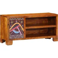 vidaXL Armoire TV Multicolore 90x30x45 cm Bois massif Acacia