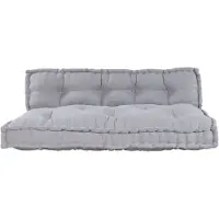 vidaXL Coussins pour canapé en palettes , lot de 2, gris, 120 x 80 x 38 cm, tissu