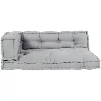 vidaXL Coussins pour canapé en palettes , lot de 3, gris, 120 x 80 x 38 cm, tissu
