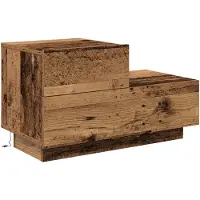 vidaXL Meuble de Chevet avec Lumières LED Bois Ancien 70 x 36 x 40,5 cm