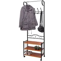 Mendler Portemanteau Oshawa, garde-robe, portant, portemanteau, tringle à vêtements 186x65x34cm