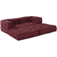 vidaXL Ensemble de canapés modulaires, 2 pièces, revêtement en tissu, couleur marron châtaigne