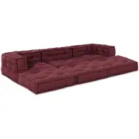vidaXL Ensemble de canapés modulaires , 3 pièces, tissu marron