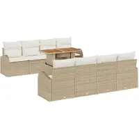 vidaXL Ensemble de canapé de jardin avec coussins 7 pcs Beige et Crème