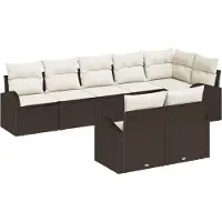 vidaXL Ensemble de canapés de jardin , 8 pièces, en rotin synthétique