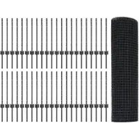 vidaXL Clôture en fil barbelé soudé avec poteaux, 100 x 0,5 m, gris, type filet
