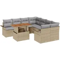 vidaXL Ensemble de canapé de jardin avec coussins Beige et gris clair