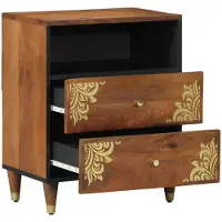 vidaXL Cabinet de chevet avec tiroir marron miel 50 x 33 x 62 cm