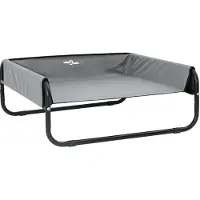 vidaXL Lit pour chien , gris clair, 70 x 70 x 28,5 cm, acier