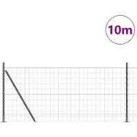 vidaXL Clôture Euro avec socle en béton, 10 x 0,8 m, en acier revêtu de PVC