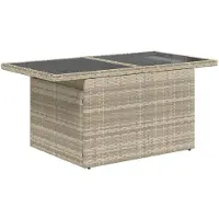 vidaXL Ensemble de canapé de jardin avec coussins 9 pcs gris clair Poly rotin