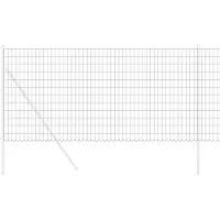vidaXL Clôture Euro, 1,2 x 25 mètres, fer revêtu de PVC, gris