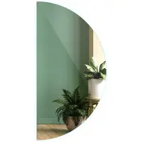 Tulup (25x50 cm) Miroir Avec Éclairage LED Semi Circulaire Blanc Froid Pour Intérieur Moderne Design Élégant