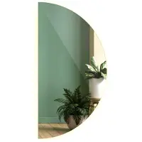 Tulup (30x60 cm) Miroir Salle De Bain LED Semi Circulaire Lumière Chaude Miroir Lumineux Design Moderne