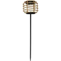 Arti Casa Lampe Solaire Extérieur Jardin - Éclairage Solaire Led Blanc Chaud - Lampe Extérieur Avec Aspect Rattan - 12,5x11x55 Cm - Étanche Ip44