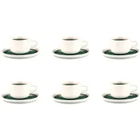Bjorn Tasse 20cl Et Soucoupe Ø15cm Oxygen - 12 Pièces - Vert De Gris