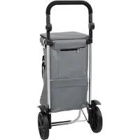vidaXL Chariot de courses gris 36,5 x 46,5 x 100,5 cm Tissu Oxford