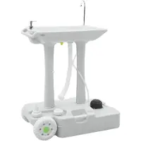 vidaXL Stand de lavage des mains de camping avec roues Gris 72 x 42 x 103 cm