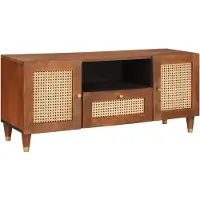vidaXL Meuble TV avec étagère Marron 105 x 33,5 x 46 cm Bois massif Mango