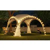Bc-elec - HOPW-LED35G Tonnelle de jardin 3,5x3,5m avec éclairage LED et capteur solaire. Tente de réception, pavillon de jardin, chapiteau évènementiel