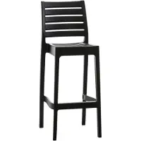 Décoshop26 Tabouret De Bar Pour Intérieur Ou Extérieur En Plastique Noir Empilable Avec Repose-Pieds 10_0000656