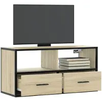 vidaXL Armoire TV Chêne Sonoma 80x31x39,5 cm Bois composite et métal