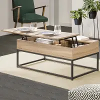 IDMarket Table Basse Plateau Relevable Detroit Design Industriel
