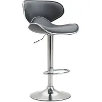 Décoshop26 Tabouret de bar chaise de bar hauteur réglable avec repose pieds en synthétique gris et métal 10_0000114