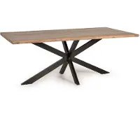 GINER Y COLOMER Table à manger Victoria en bois d'acacia, 76 cm x 200 cm x 100 cm,