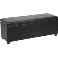Décoshop26 Banquette coffre avec espace de rangement synthétique noir 119x38x45cm 03_0001629