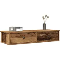vidaXL Étagère murale avec tiroirs vieux bois bois d'ingénierie