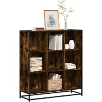 vidaXL Bibliothèque chêne fumé 97,5x33x107,5cm bois d'ingénierie métal