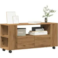 vidaXL Armoire TV avec roulettes Chêne Artisan 102x34,5x43cm Bois composite
