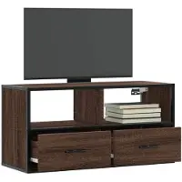 vidaXL Armoire TV Chêne brun 80x31x39,5 cm Bois composite et métal