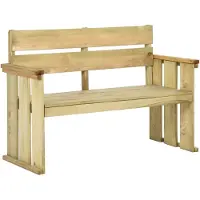 Helloshop26 Banc De Jardin Meuble De Patio D'extérieur Terrasse 121 Cm Bois De Pin Imprégné 02_0011213