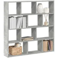 vidaXL Étagère cube murale 12 compartiments gris béton bois ingénierie