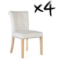 GINER Y COLOMER Lot de 2 chaises en tissu Sanya, 87 cm x 50 cm x 64 cm,