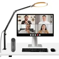 Neewer BASICS Kit d'éclairage de Bureau pour Téléphone Portable 7", 10W 3000K-6500K, Anneau Lumineux à Intensité Variable avec Support pour Vidéoconférence, Selfie, Vlog, Maquillage, R18