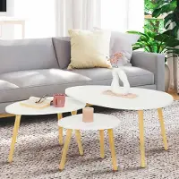 IDMarket Lot De 3 Tables Basses Gigognes Gaia Laquées Blanc Scandinave
