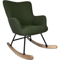 Happy Garden Fauteuil à bascule en tissu boucle vert kaki KAIRA