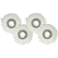VHBW 4x Serpillères compatible avec Leifheit Clean Twist Mop Ergo, Combi Mop balai nettoyant - Tête de rechange, microfibre, blanc
