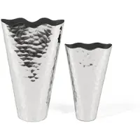 GINER Y COLOMER Ensemble de deux vases en aluminium avec une finition brillante