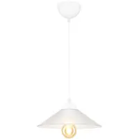Helloshop26 Lustre Lampe Lumière Suspendu Suspension En Plastique Hauteur 48 Cm E27 Blanc / Transparent 03_0007498