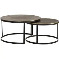 GINER Y COLOMER Table basse plateau bronze et pieds métal doré